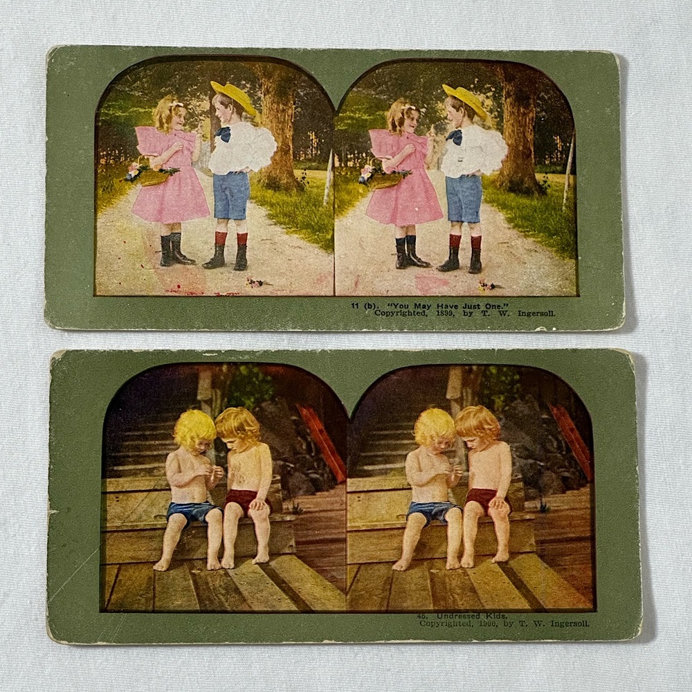 *💙 5 for $20* Vintage stereoview photo cards- photography with kids